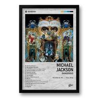 Quadro Álbum Spotify Michael Jackson - 40x60cm - Moldura Ecológica Preta - imagem 1