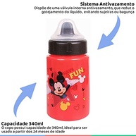 Copo Disney Baby Go 340ml com Tampa Válvula Redutora - Mickey Vermelho e Preto - imagem 5
