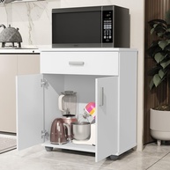 Aparador Bancada Estante Balcão para Cozinha com Base para Micro-ondas - Design Moderno e Multiuso Mell Branco - imagem 3