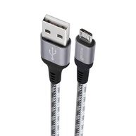 Geonav Cabo Micro USB, nylon trançado, para dispositivo Android e acessórios, 1,5 MT, MIC15T, Cinza - imagem 2