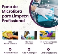 Kit com 5 Panos de Microfibra 25x25cm - Alta Absorção, Multiuso e Ecológico - imagem 3
