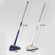 Mop Giratório 360° com Torção Automática - Esfregão de Microfibra Triangular para Limpeza Completa - imagem 3