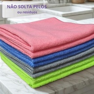 Pano Microfibra Multiuso Premium - Secagem e Limpeza Inteligente para Casa, Cozinha e Escritório (Cinza, Kit 5 Unidades 30x40cm) - imagem 4