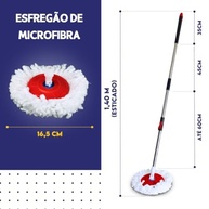 Cabo Mop Giratório 140 cm com Esfregão de Microfibra - Limpeza Prática e Eficiente - imagem 5