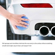GOWENIC 10 Pçs Azul Redondo Macio Microfibra Carro Cera Aplicador Almofadas Polimento Esponjas para Acessórios de Depilação de Carro (Azul) - imagem 5