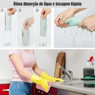 Kit 10 Panos de Microfibra Premium VARENZIA - Limpeza Doméstica e Automotiva com Alta Absorção - imagem 4