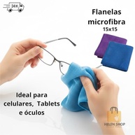 Kit 3 Flanelas Mágicas Premium 15x15cm - Microfibra Ultra Absorvente para Óculos, Celular e Tela - imagem 3
