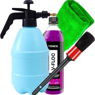 Kit Completo Limpeza Automotiva Vonixx: Shampoo V-Floc, Pulverizador, Pincel e Toalha Microfibra - imagem 1