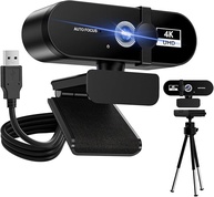 Webcam Full HD 4K para Notebook com Microfone — Plug & Play USB, Ângulo Ajustável 360°, Tripé Incluso + Proteção de Privacidade — Ideal para Home Office, Streaming e Videochamadas (4k) - imagem 1