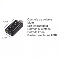 Adaptador Placa de Som USB 7.1 Surround - Controle de Volume e Microfone - imagem 5