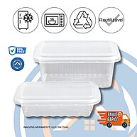 Marmitas Fit 750ml: Kit 48 Potes Freezer e Microondas - imagem 1