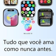 Smartwatch Microwear W99+ Pro AMOLED 45mm: NFC, GPS, ChatGPT e 3 Pulseiras (Branco/Prata) - imagem 5