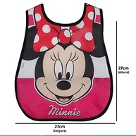 Babador BabyGo Minnie Baby Grande com Botão e Porta-Migalhas Lavável - imagem 3