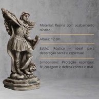 Imagem de São Miguel Arcanjo em Resina Rústica 12cm - Proteção e Fé para o Lar - imagem 4