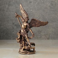 Estatueta de São Miguel em Resina com Acabamento Bronze - 10cm - Veronese Design - imagem 3