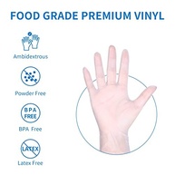 EDI Clear Powder Free Vinyl Glove,4.3 mil,Disposable glove,Industrial Glove,Clear, Latex Free and Allergy Free, Plastic, Work, Food Service, Cleaning,100 gloves per box (1000, large) - imagem 3