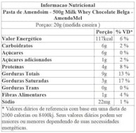 Pasta de Amendoim - 500g Milk Whey Chocolate Belga - AmendoMel - imagem 2