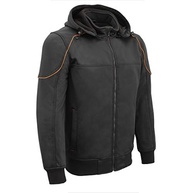 Jaqueta masculina Milwaukee de couro com capuz destacável e proteção macia e preta MPM1764 - imagem 2