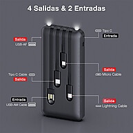 Carregador Portátil 1 Hora com 4 Cabos – Carregue Tudo em 60 Min - imagem 2
