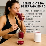 Beterraba em Pó Premium, 100% Pura, Desidratada, Rica em Vitaminas e Minerais, Sem Glúten, 1kg (500 gramas) - imagem 3
