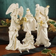 Mini Presépio de Natal Lenox 806053 - 7 Peças em Porcelana Marfim, 10 cm - imagem 3