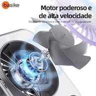 Ventilador de Mesa Basike Mini com Display Digital, 100 Níveis de Velocidade, Bateria 5000mAh, Silencioso e Portátil para Casa e Viagens (Roxo) - imagem 5