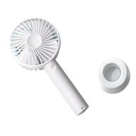 Mini Ventilador 3 em 1 Recarregável USB/Pilhas - Ventilador Portátil com 3 Velocidades e Base para Mesa (Branco) - imagem 1