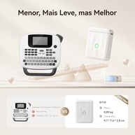 D110 Etiquetadora, Mini Impressora Térmica Bluetooth Portátil, Rotuladora de Etiquetas Adesivas para Casa, Escritório, Cozinha e Escola, com Etiquetas de 12*40mm - 160pcs/Rolo (Meia Polegada), Branca - imagem 2