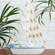Mini Jangada Decorativa Náutica para Casa de Praia - Decoração Marítima Artesanal - imagem 3