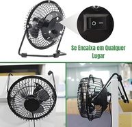 Mini Ventilador de Mesa 360° USB Silencioso com Suporte Metálico - Ideal para Escritório, Viagens e Casa - imagem 5
