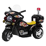 Mini Moto Elétrica Polícia Preta BW006PR – Diversão Realista para Crianças - imagem 1