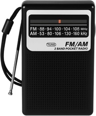 Mini Rádio Retrô Portátil FM/AM 2 Bandas | Recarregável USB-C ou Pilha AA | Entrada P2 | Antena Retrátil - imagem 1