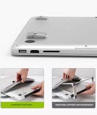 Mini Suporte Autoadesivo para Laptop Portátil | Elevação Ergonômica e Compacta para Mesa - imagem 4