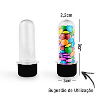 Mini Tubetes Lembrancinha: 10 Unidades Pretas - imagem 1