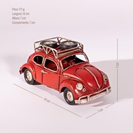Miniatura de Carro Clássico em Metal – Fusca Retrô 14x7x7 cm para Decoração Vintage - imagem 3