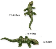 Gecko em Cerâmica Verde com Listras - Figura Miniatura Decorativa para Casa e Coleção - imagem 4