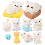 Conjunto de Estatuetas de Gato em Miniatura - Decoração Fofa e Versátil para Mesa, Carro e Festas - imagem 1