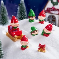 Miniaturas de Natal em Resina - Papai Noel, Boneco de Neve, Elfo e Alce para Jardins de Fadas e Micropaisagens - imagem 2