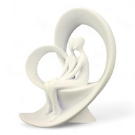 Escultura Decorativa Minimalista em Forma de Coração 18x16cm - Branco Mate | Arte Moderna para Casa - imagem 2