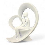 Escultura Decorativa Minimalista em Forma de Coração 18x16cm - Branco Mate | Arte Moderna para Casa - imagem 1