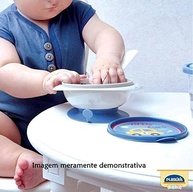 Kit Refeição Plástil da Minnie - Tigela que Gruda, Copo com Alça e Pratinho com Colher - imagem 3