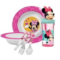 Kit Refeição Infantil Minnie Disney 6 Peças - Prato, Tigela, Copo 3D e Talheres Yangzi - imagem 2