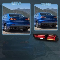 Lanternas Traseiras VLAND para Mitsubishi Lancer EVO X 2008-2020: Seta Sequencial Fumê e LED - imagem 4