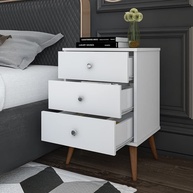 Mesa de Cabeceira Mix com 3 Gavetas em Branco - Design Moderno e Funcional - imagem 4