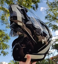 Capacete Moto Mixs MX Captiva Escamoteável Robocop Cinza - Viseira Solar Interna - imagem 3