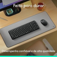 Combo Teclado e Mouse Sem Fio Logitech MK250 Bluetooth com Conectividade Rápida e Fácil, Design Compacto, Mouse Ambidestro, Layout ABNT2, Construção Durável, Compatível com PC e Mac - Rosa - imagem 3