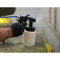 Pistola de pintura de Ar Direto c/caneco 650 ml Pulverizadora de tinta esmalte, sintetica, latex, automotiva, Parede 2 bicos 30 40 PSI - imagem 3