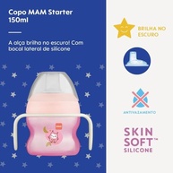 Copo MAM Starter Night 150 ml Rosa - Transição Segura e Confortável para Bebês - imagem 4