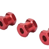 RC Wheel Hex Spacers 12mm dia 15 mm de comprimento de alumínio Hub hexadecimal Extensão de cubo com travamento de metal e pinos de trava para traxxas axiais hsp redcat tamiya hpi (Vermelho) - imagem 3