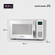 Micro-Ondas Mondial 21L 1200W Branco - MO-01-21-W - imagem 2